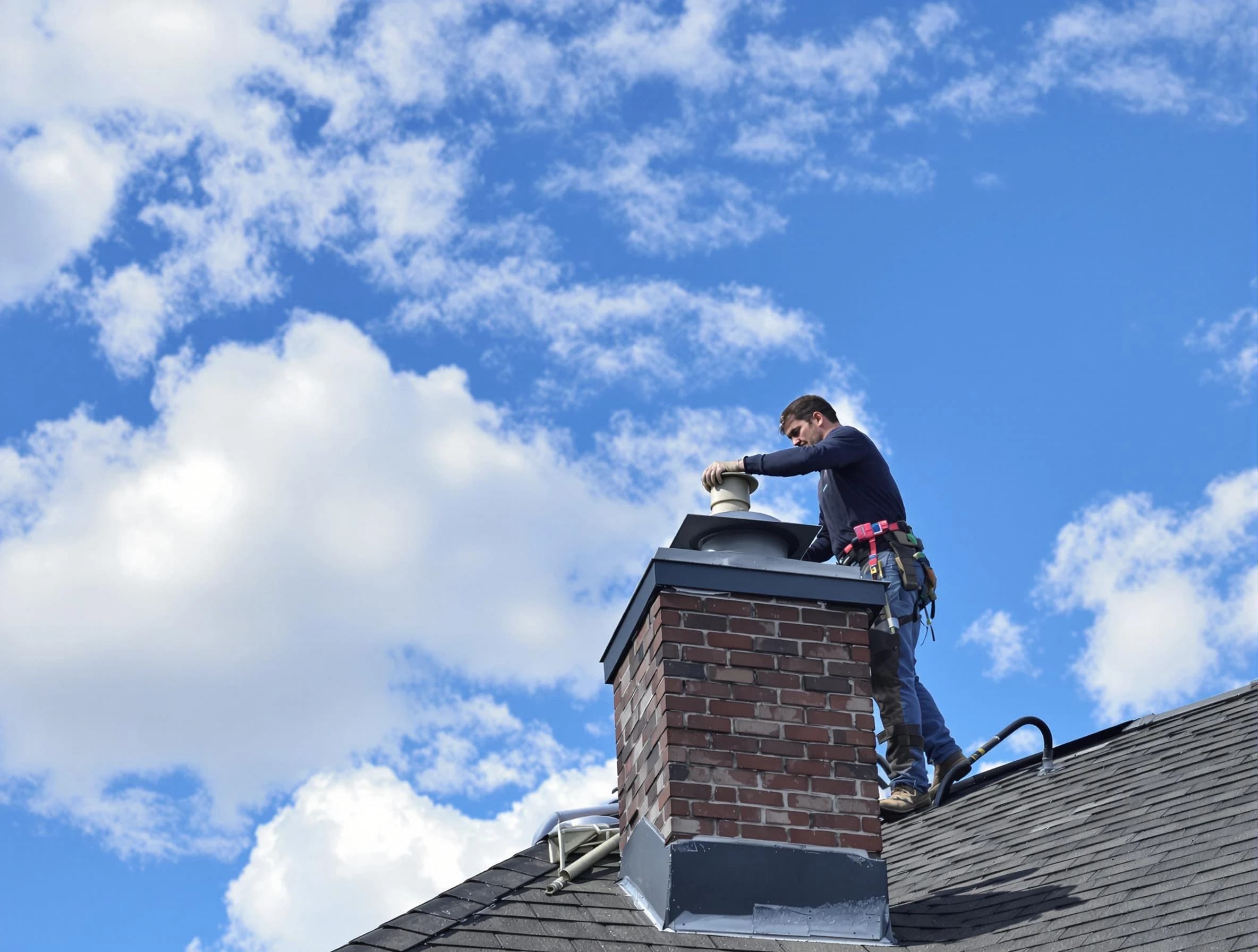 Bosque Farms Chimney Sweep installing a sturdy chimney cap in Bosque Farms, NM