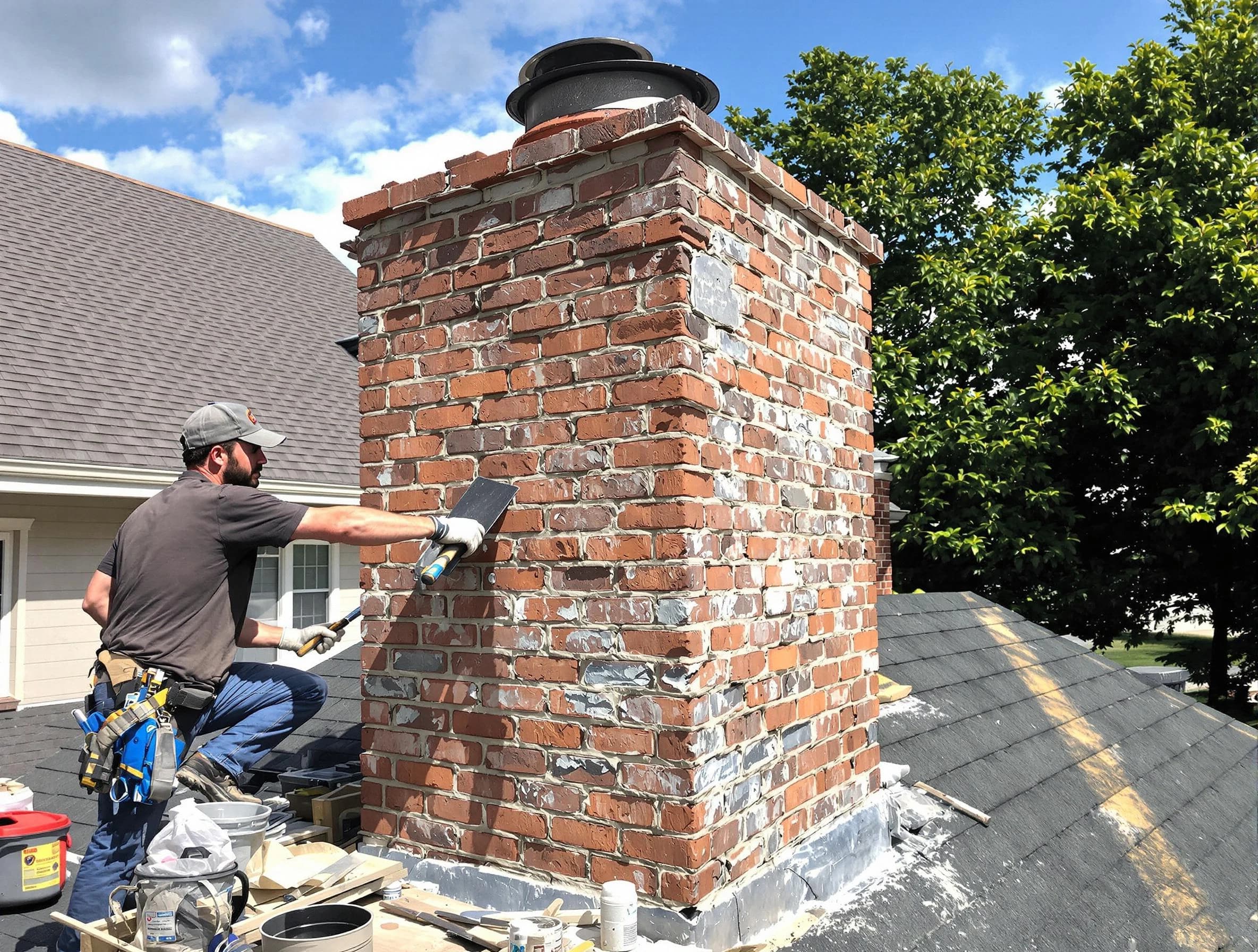Completed chimney rebuild by Bosque Farms Chimney Sweep in Bosque Farms, NM