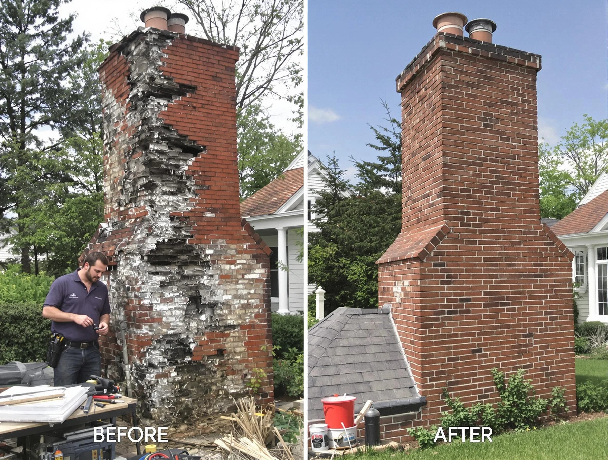 Bosque Farms Chimney Sweep performing a full chimney restoration in Bosque Farms, NM