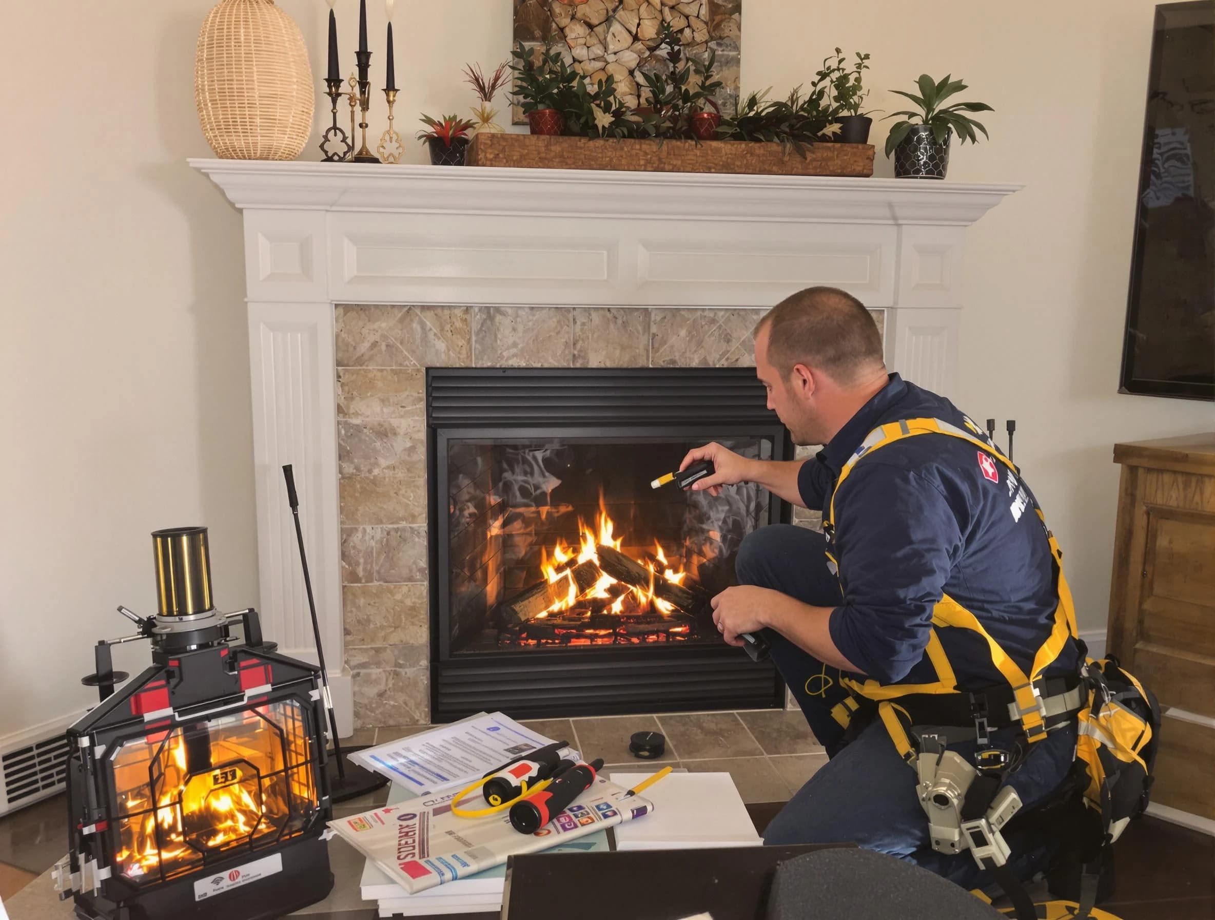 Safety-focused fireplace inspection by Bosque Farms Chimney Sweep in Bosque Farms, NM