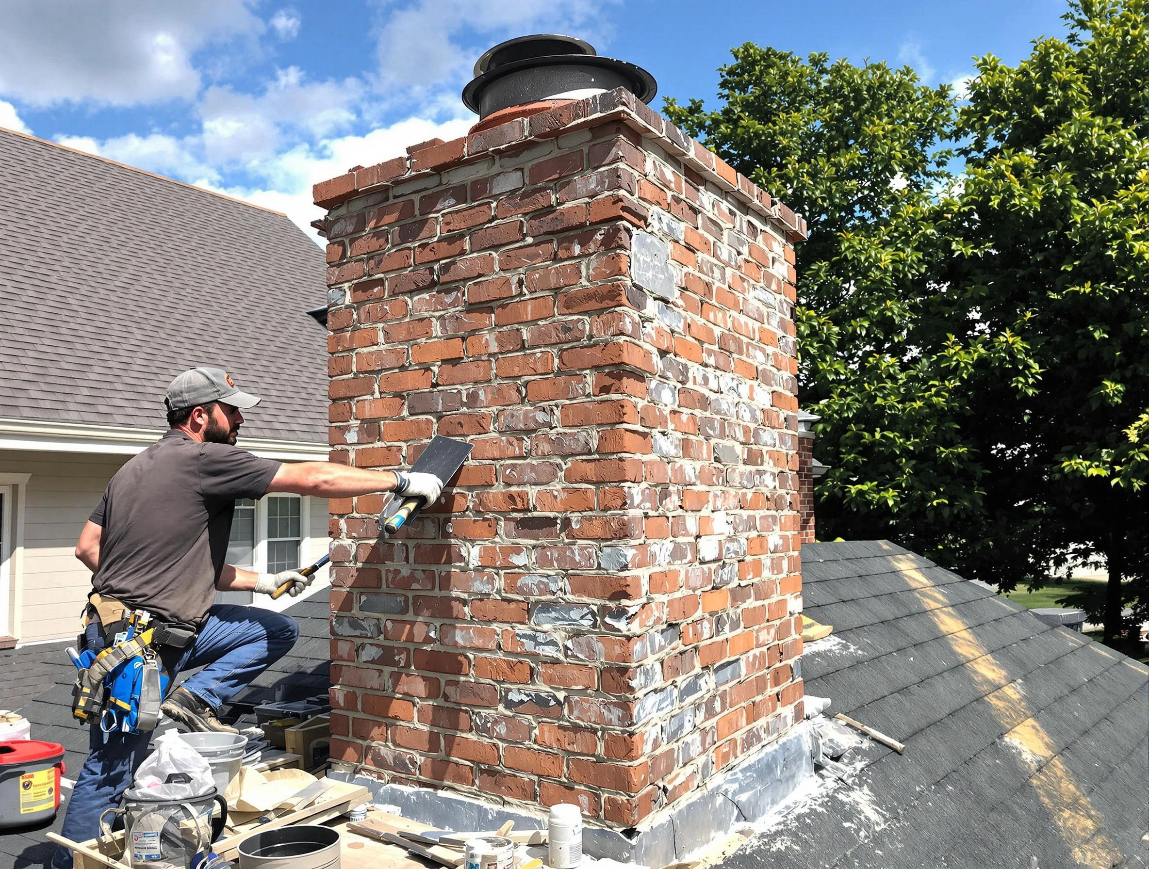 Completed chimney rebuild by Bosque Farms Chimney Sweep in Bosque Farms, NM