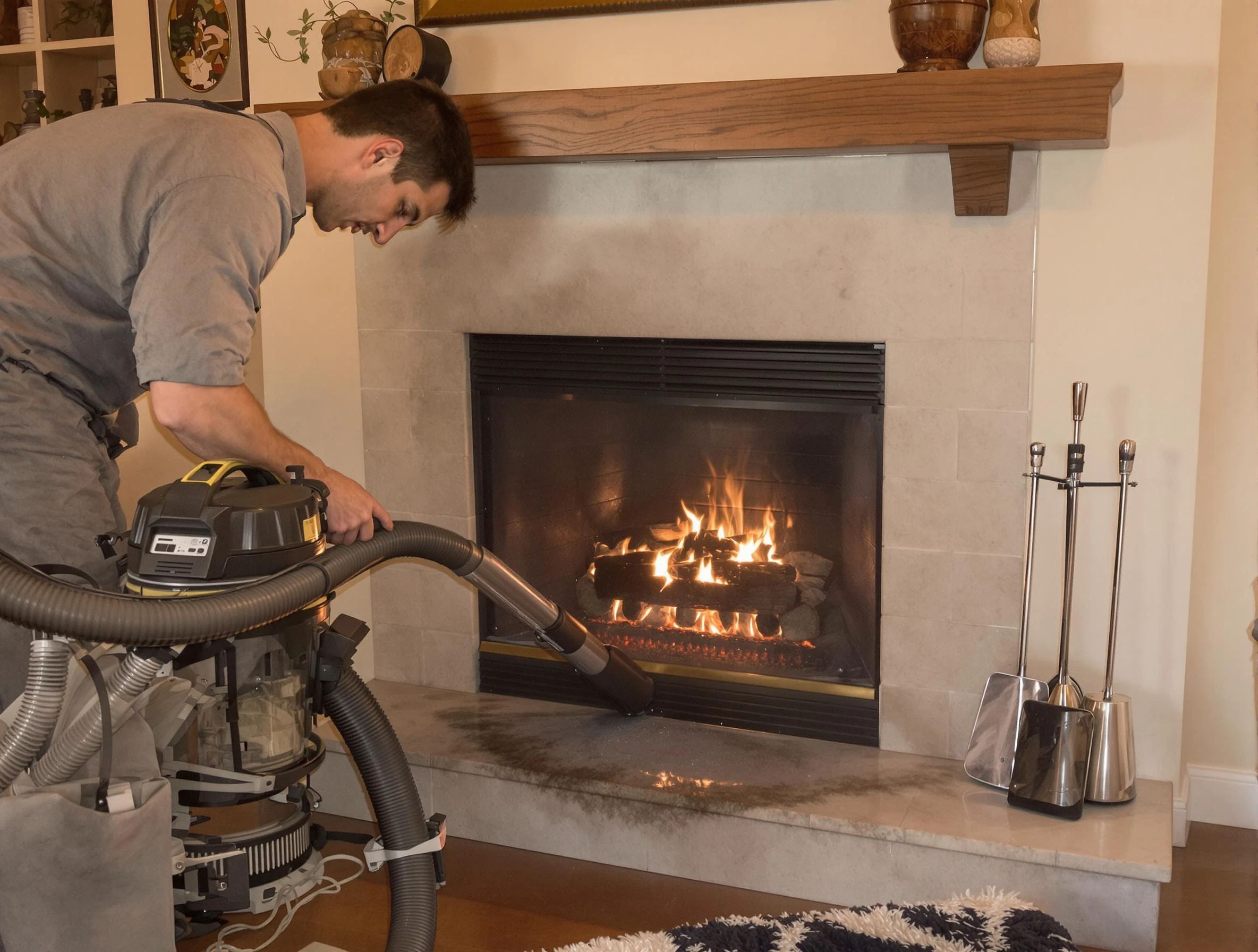 Routine fireplace upkeep by Bosque Farms Chimney Sweep in Bosque Farms, NM